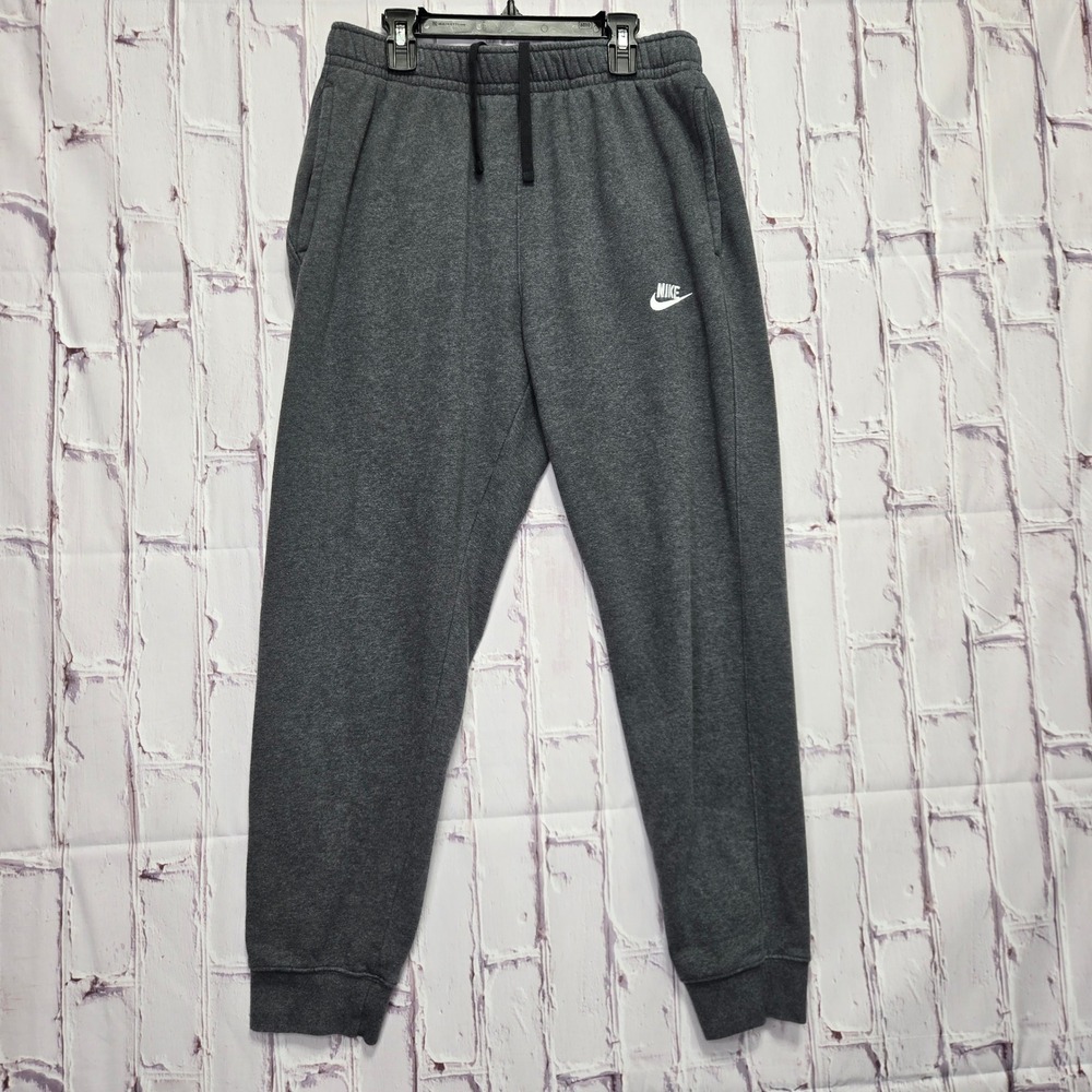 Nike Joggers Charcoal Grey Club Fleece Cotton Sweatpants Athletic Sports Men M